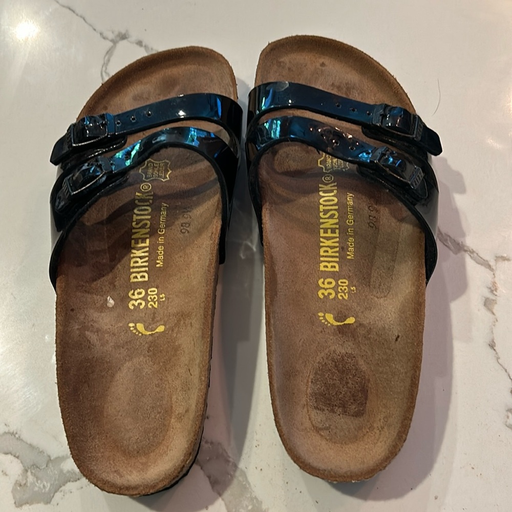 Birkenstock Black Polyester Flat Sandals